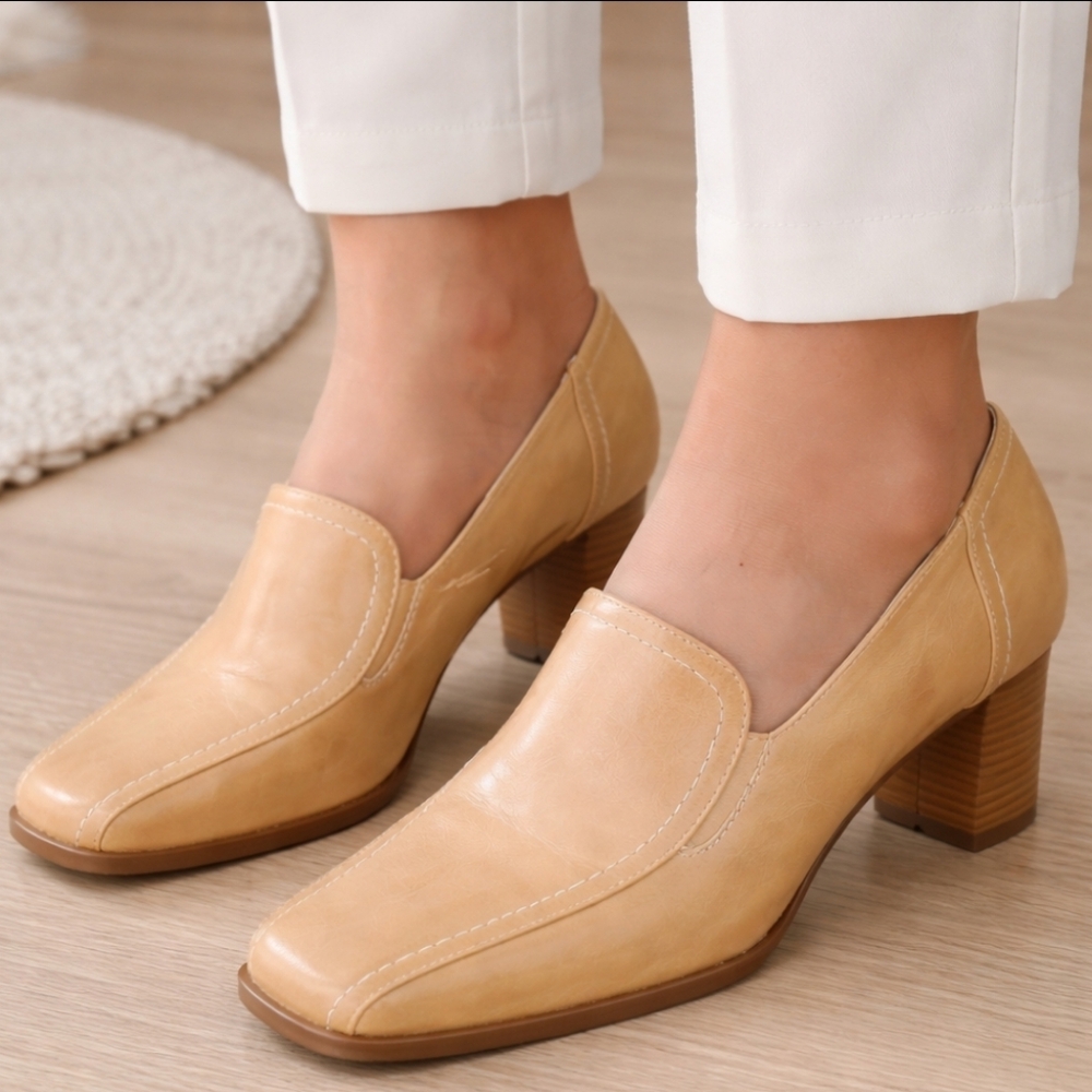 Feet First | Luxury  Modern Tan Leather Heels